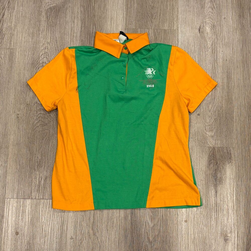 RARE Vtg 1984 LA Olympics Orange Tab Levi's Movin' On Staff Polo Wmns Size Large